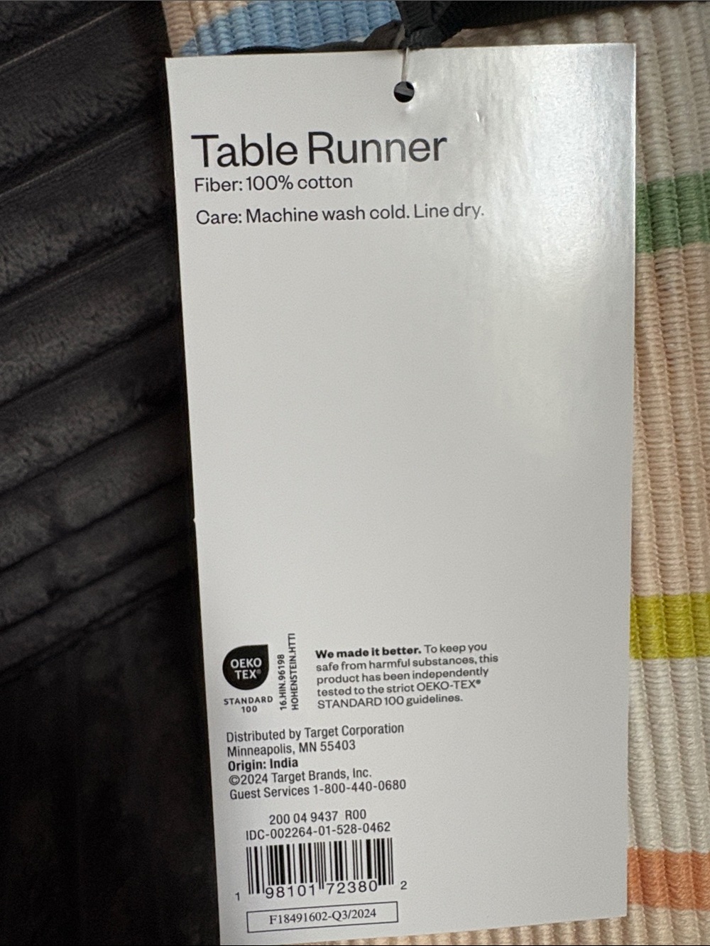 Striped Ribbed Table Runner - Pastel Multi - Picture 3 of 3